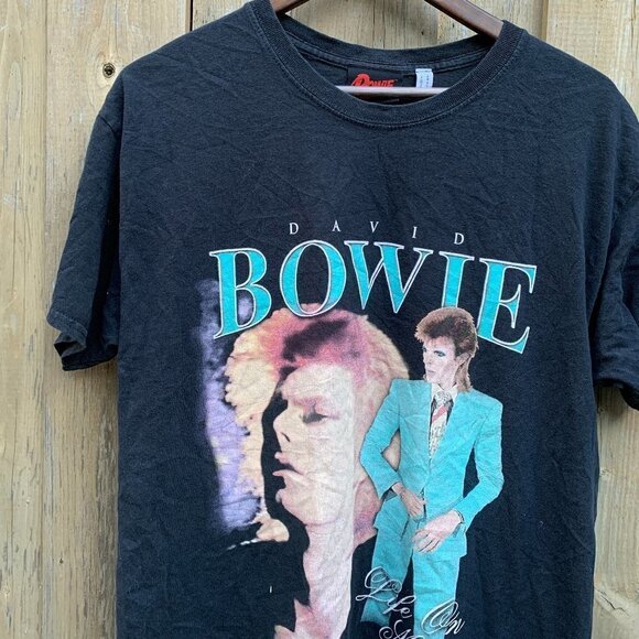 Vintage David Bowie Graphic T Shirt Black - Picture 1 of 5